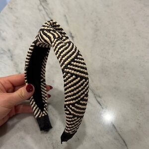 Black and Cream Woven Headband